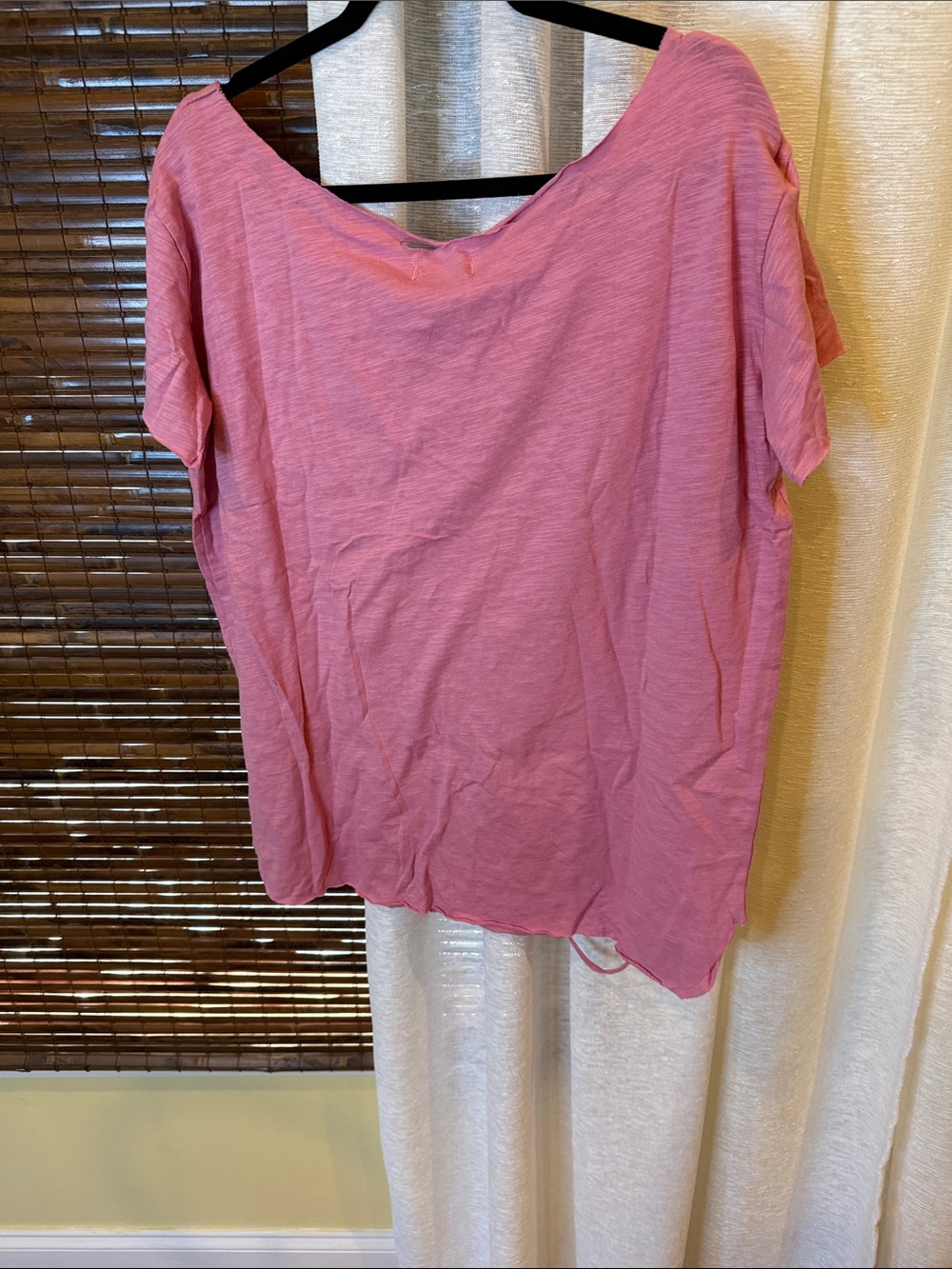 Relaxed Pink Short-Sleeve Tee with Pocket - Picture 7 of 7